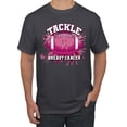thumbnail image 1 of Wild Bobby Tougher Than Cancer Football Paint Splatters Breast Cancer Awareness Men Tee, Charcoal, 4X-Large, 1 of 6