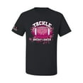 thumbnail image 1 of Wild Bobby Tougher Than Cancer Football Paint Splatters US Flag Breast Cancer Awareness Men Tee, Black, Small, 1 of 5