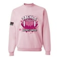 thumbnail image 1 of Wild Bobby Tougher Than Cancer Football Paint Splatters US Flag Breast Cancer Awareness Unisex Crewneck Sweatshirt, Light Pink, Large, 1 of 5