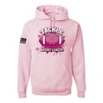 thumbnail image 1 of Wild Bobby Tougher Than Cancer Football Paint Splatters US Flag Breast Cancer Awareness Unisex Hoodie Sweatshirt, Light Pink, Large, 1 of 5