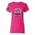 thumbnail image 1 of Wild Bobby Tougher Than Cancer Football Paint Splatters US Flag Breast Cancer Awareness Women Graphic Tee, Fuschia, Large, 1 of 5