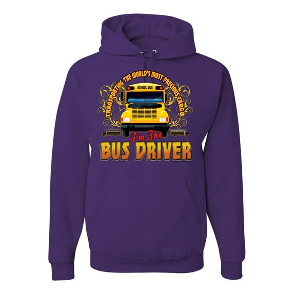 Wild Bobby, Transporting the Worlds Most Precious Cargo Bus Driver Cars and Trucks Unisex Graphic Hoodie Sweatshirt, Purple, Medium