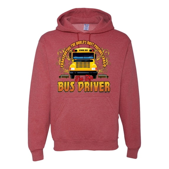 Wild Bobby, Transporting the Worlds Most Precious Cargo Bus Driver Cars and Trucks Unisex Graphic Hoodie Sweatshirt, Vintage Heather Red, X-Large
