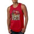 thumbnail image 1 of Wild Bobby Trendy Landscape With Daisies Cactus Monarch Butterfly Nature Lover Men Tank Top, Red, XX-Large, 1 of 6