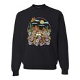 thumbnail image 1 of Wild Bobby Trendy Landscape With Daisies Cactus Monarch Butterfly Nature Lover Unisex Crewneck Sweatshirt, Black, 5X-Large, 1 of 6
