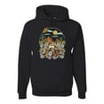 thumbnail image 1 of Wild Bobby Trendy Landscape With Daisies Cactus Monarch Butterfly Nature Lover Unisex Hoodie Sweatshirt, Black, Small, 1 of 6