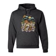thumbnail image 1 of Wild Bobby Trendy Landscape With Daisies Cactus Monarch Butterfly Nature Lover Unisex Hoodie Sweatshirt, Heather Black, Large, 1 of 6