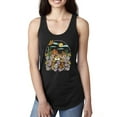 thumbnail image 1 of Wild Bobby Trendy Landscape With Daisies Cactus Monarch Butterfly Nature Lover Women Racerback Tank Top, Black, Small, 1 of 6
