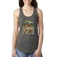 thumbnail image 1 of Wild Bobby Trendy Landscape With Daisies Cactus Monarch Butterfly Nature Lover Women Racerback Tank Top, Dark Grey, Medium, 1 of 6
