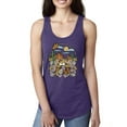 thumbnail image 1 of Wild Bobby Trendy Landscape With Daisies Cactus Monarch Butterfly Nature Lover Women Racerback Tank Top, Purple Rush, Small, 1 of 6