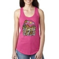 thumbnail image 1 of Wild Bobby Trendy Landscape With Daisies Cactus Monarch Butterfly Nature Lover Women Racerback Tank Top, Raspberry, X-Large, 1 of 6