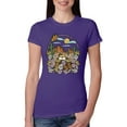 thumbnail image 1 of Wild Bobby Trendy Landscape With Daisies Cactus Monarch Butterfly Nature Lover Women Slim Fit Junior Tee, Purple Rush, Small, 1 of 6