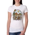 thumbnail image 1 of Wild Bobby Trendy Landscape With Daisies Cactus Monarch Butterfly Nature Lover Women Slim Fit Junior Tee, White, XX-Large, 1 of 6