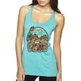 thumbnail image 1 of Wild Bobby Trendy Landscape With Daisies Cactus Monarch Butterfly Nature Lover Women Tri-Blend Racerback Tank Top, Tahiti Blue, Small, 1 of 6