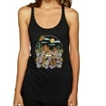 thumbnail image 1 of Wild Bobby Trendy Landscape With Daisies Cactus Monarch Butterfly Nature Lover Women Tri-Blend Racerback Tank Top, Vintage Black, Small, 1 of 6
