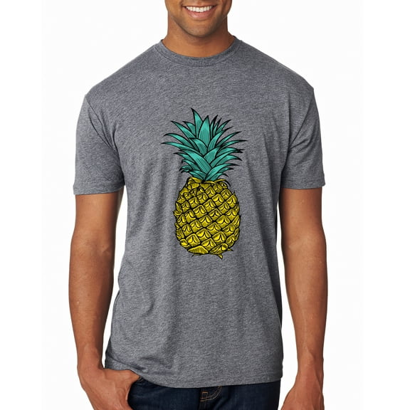 Wild Bobby, Trendy Tropical Pineapple, Fashion, Men Premium Tri Blend Tee, Premium Heather, Large