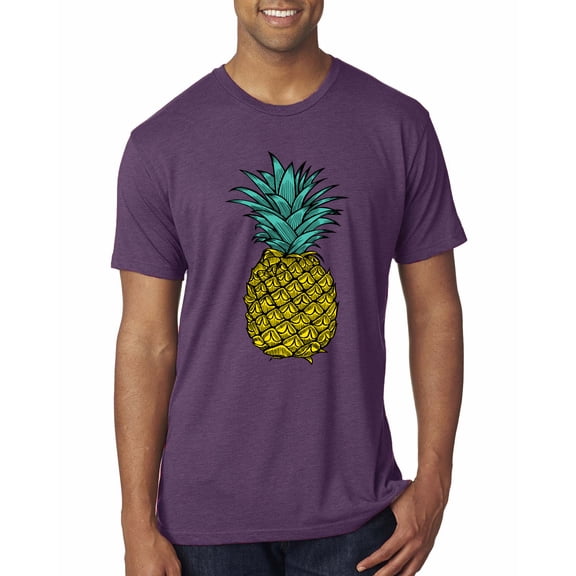 Wild Bobby, Trendy Tropical Pineapple, Fashion, Men Premium Tri Blend Tee, Vintage Purple, Small