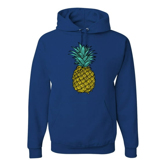Wild Bobby, Trendy Tropical Pineapple, Fashion, Unisex Graphic Hoodie Sweatshirt, Royal, XX-Large