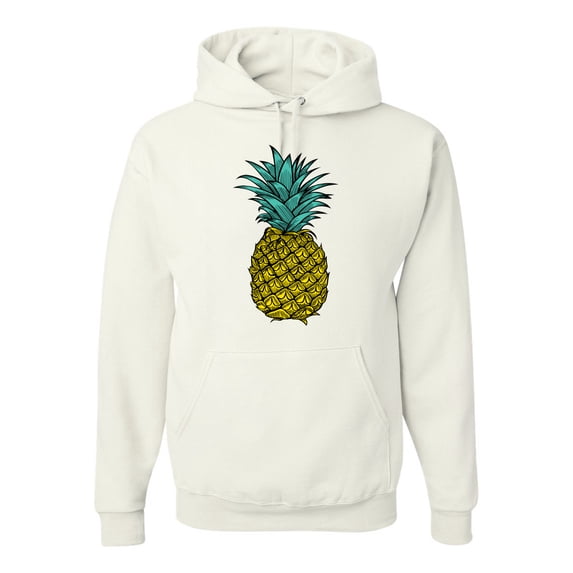 Wild Bobby, Trendy Tropical Pineapple, Fashion, Unisex Graphic Hoodie Sweatshirt, White, X-Large