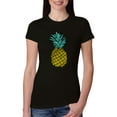 thumbnail image 1 of Wild Bobby, Trendy Tropical Pineapple, Fashion, Women Slim Fit Junior Tee, Black, Small, 1 of 4