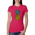 thumbnail image 1 of Wild Bobby, Trendy Tropical Pineapple, Fashion, Women Slim Fit Junior Tee, Raspberry, X-Large, 1 of 4