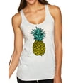 thumbnail image 1 of Wild Bobby, Trendy Tropical Pineapple, Fashion, Women Tri-Blend Racerback Tank Top, Heather White, X-Large, 1 of 4