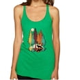thumbnail image 1 of Wild Bobby, Trippy California Redwoods Forest Fox Silhouette | Womens Fashion Premium Tri-Blend Racerback Tank Top, Envy, Small, 1 of 4