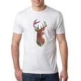 thumbnail image 1 of Wild Bobby, Trippy Colorful Buck Head Rainbow Hunting Deer Mosaic Animal Lover Mens Premium Tri Blend T-Shirt, Heather White, X-Large, 1 of 3