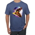 thumbnail image 1 of Wild Bobby, Trippy Galactic T-Rex on Taco, Pop Culture, Men Graphic Tees, Vintage Heather Blue, 4XL, 1 of 3