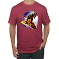 thumbnail image 1 of Wild Bobby, Trippy Galactic T-Rex on Taco, Pop Culture, Men Graphic Tees, Vintage Heather Red, 3XL, 1 of 3