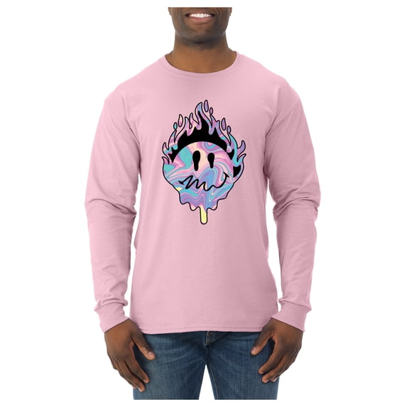 Wild Bobby Trippy Happy Face Men Long Sleeve Shirt