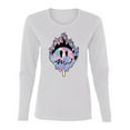 thumbnail image 1 of Wild Bobby Trippy Happy Face Women Graphic Long Sleeve Tee, 1 of 6