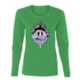 thumbnail image 1 of Wild Bobby Trippy Happy Face Women Graphic Long Sleeve Tee, 1 of 6