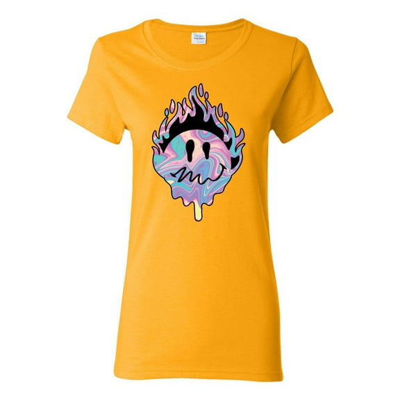 Wild Bobby Trippy Happy Face Women Graphic Tee