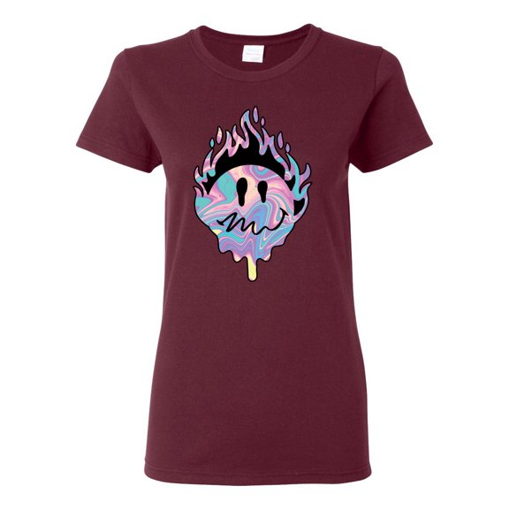 Wild Bobby Trippy Happy Face Women Graphic Tee