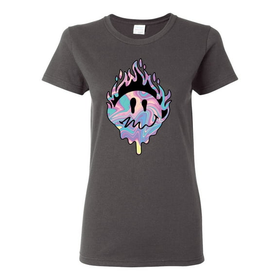 Wild Bobby Trippy Happy Face Women Graphic Tee