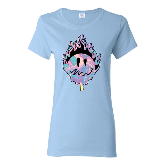 Wild Bobby Trippy Happy Face Women Graphic Tee