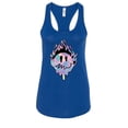 thumbnail image 1 of Wild Bobby Trippy Happy Face Women Racerback Tank Top, 1 of 6