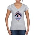 thumbnail image 1 of Wild Bobby Trippy Happy Face Women Standard V-Neck Tee, 1 of 6
