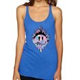 thumbnail image 1 of Wild Bobby Trippy Happy Face Women Tri-Blend Racerback Tank Top, 1 of 6