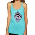 thumbnail image 1 of Wild Bobby Trippy Happy Face Women Tri-Blend Racerback Tank Top, 1 of 6