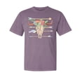thumbnail image 1 of Wild Bobby,Trippy Long Horn Cow Skull, Streetwear, Garment-Dyed Washed Look Short Sleeve T-Shirt, Rosewood, Small, 1 of 3
