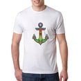 thumbnail image 1 of Wild Bobby, Trippy Mandala Nautical Colorful Mosaic Anchor | Mens Fashion Premium Tri Blend T-Shirt, Heather White, Small, 1 of 4