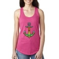 thumbnail image 1 of Wild Bobby, Trippy Mandala Nautical Colorful Mosaic Anchor | Womens Fashion Jersey Racerback Tank Top, Raspberry, Small, 1 of 4