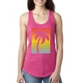 thumbnail image 1 of Tropical Palm Tree Silhouette | Womens Pop Culture Jersey Racerback Tank Top, Raspberry, Large, 1 of 4