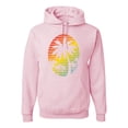 thumbnail image 1 of Tropical Palm Trees Silhouettes with Sunset | Mens Pop Culture Hooded Sweatshirt Graphic Hoodie, Light Pink, Large, 1 of 4