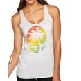 thumbnail image 1 of Tropical Palm Trees Silhouettes with Sunset | Womens Pop Culture Premium Tri-Blend Racerback Tank Top, Heather White, Small, 1 of 4