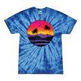 thumbnail image 1 of Wild Bobby, Tropical Paradise Beach Sunset, Streetwear, Tie-Dye Tees, Spiral Royal, Medium, 1 of 3