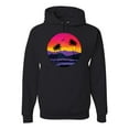 thumbnail image 1 of Wild Bobby, Tropical Paradise Beach Sunset, Streetwear, Unisex Graphic Hoodie Sweatshirt, Black, X-Large, 1 of 3