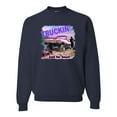 thumbnail image 1 of Wild Bobby, Truckin Ain't Just For Boys, Cars and Trucks, Unisex Crewneck Graphic Sweatshirt, Navy, Small, 1 of 4